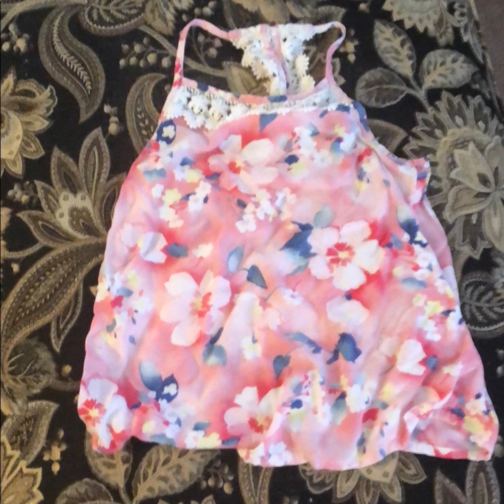 Pink floral summer tank